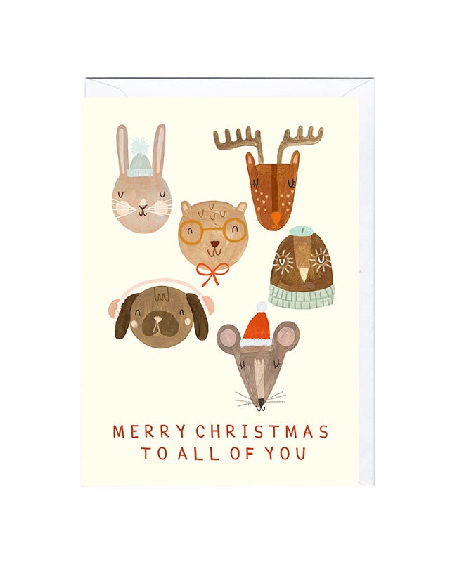 Merry Christmas Animals Card