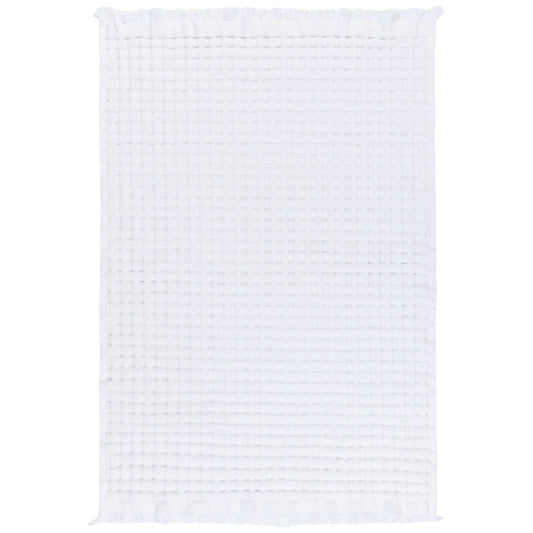 White Organic Cotton Waffle Hand Towel