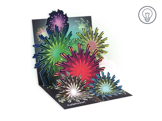 Pop Up Fireworks Happy Birthday Card