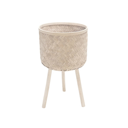 Bamboo Planter White Wash