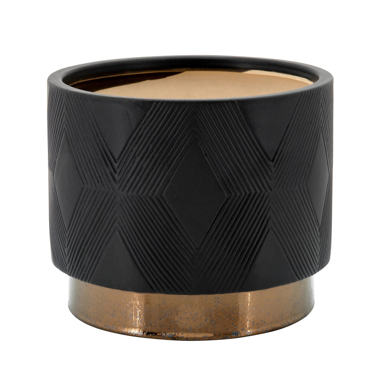 Diamond Metallic Planter Black