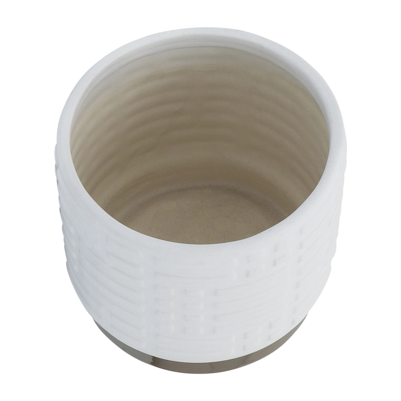 Maze Metallic Planter White