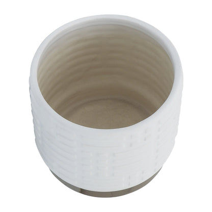 Maze Metallic Planter White