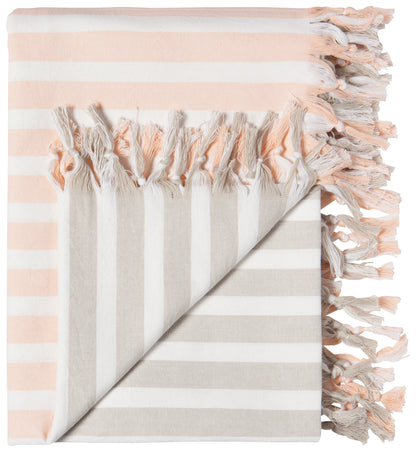 Caban Stripe Dove Gray & Nectar Table Cloth 90