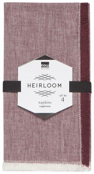 Wine Heirloom Chambray Napkins Set of 4