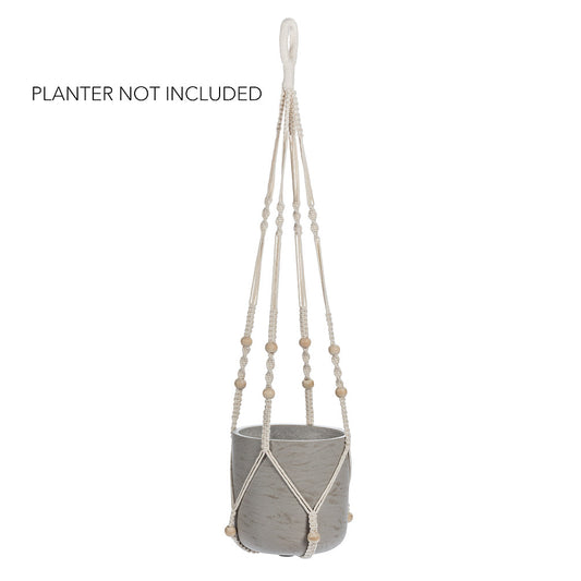 Macrame Planter Hanger with Beads 34" L