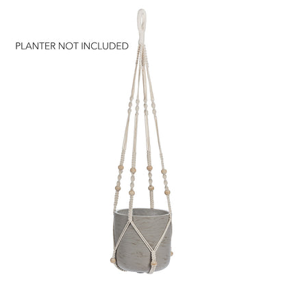 Macrame Planter Hanger with Beads 34" L