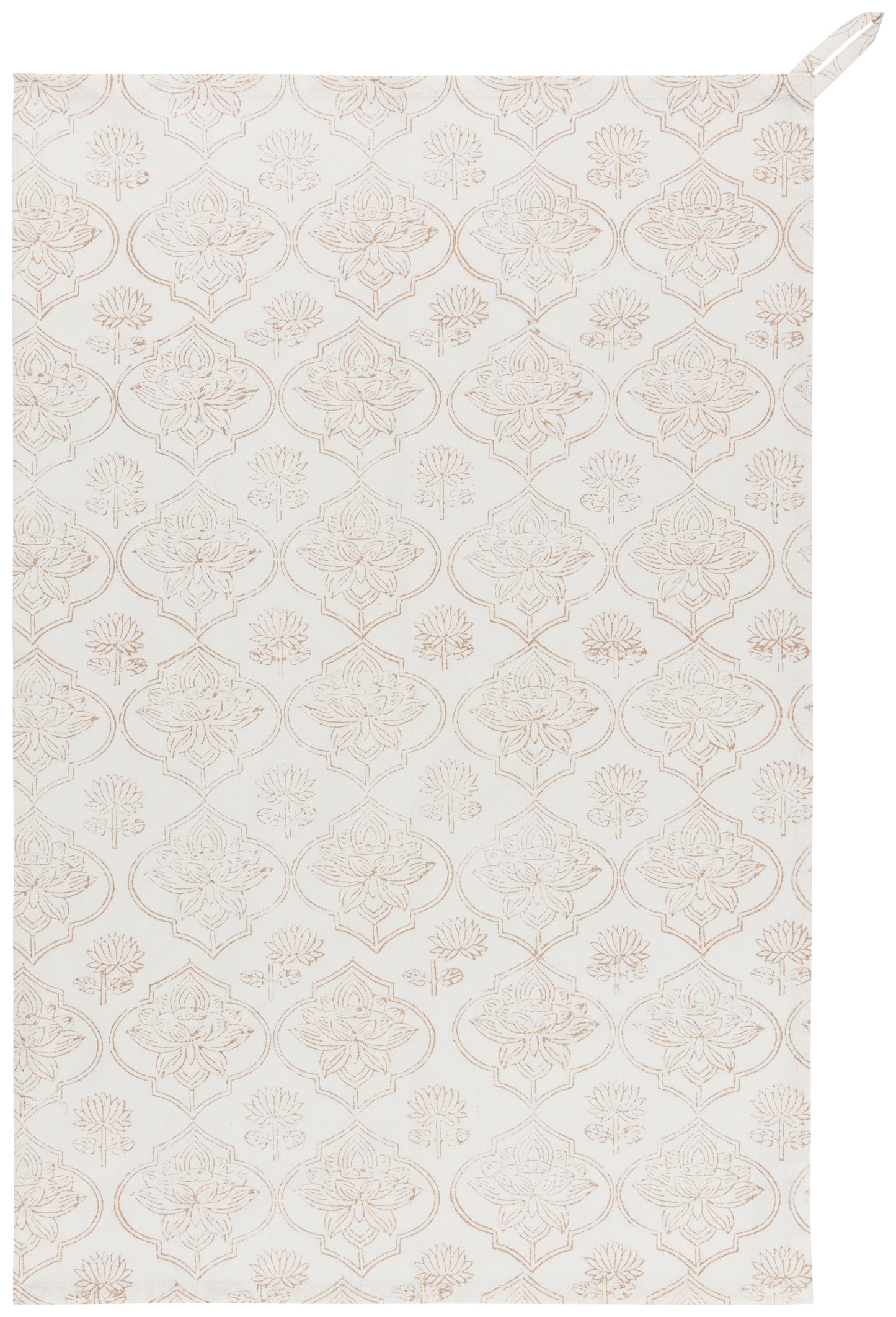 Block Print Lotus Tea Towel