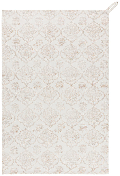 Block Print Lotus Tea Towel