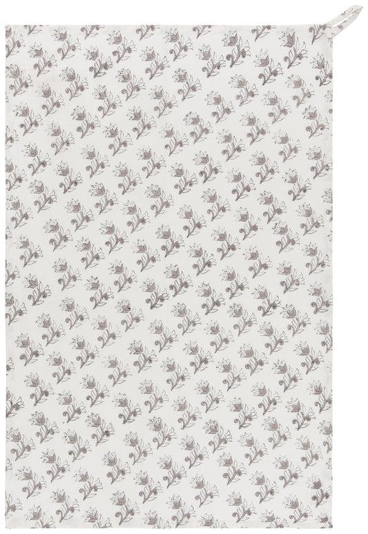 Block Print Floret Tea Towel