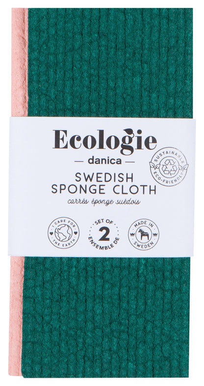 Swedish Dishcloth Evergreen Blossom, Set of 2