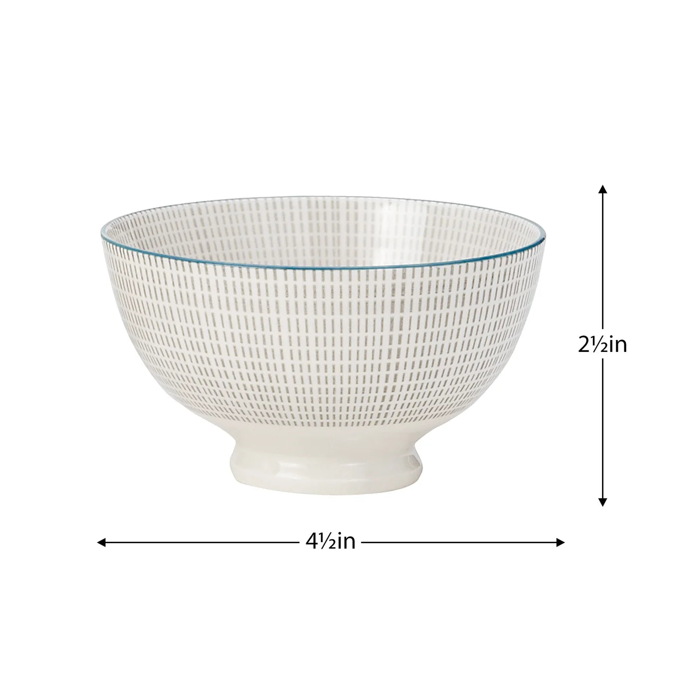 Kiri 4.5" Small Bowl Grey with Blue Trim