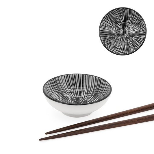 Kiri 3" Sauce Dish Black Line
