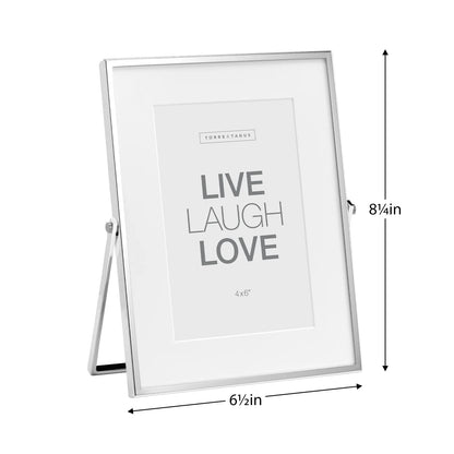 Easel Silver Trim Matte Photo Frame