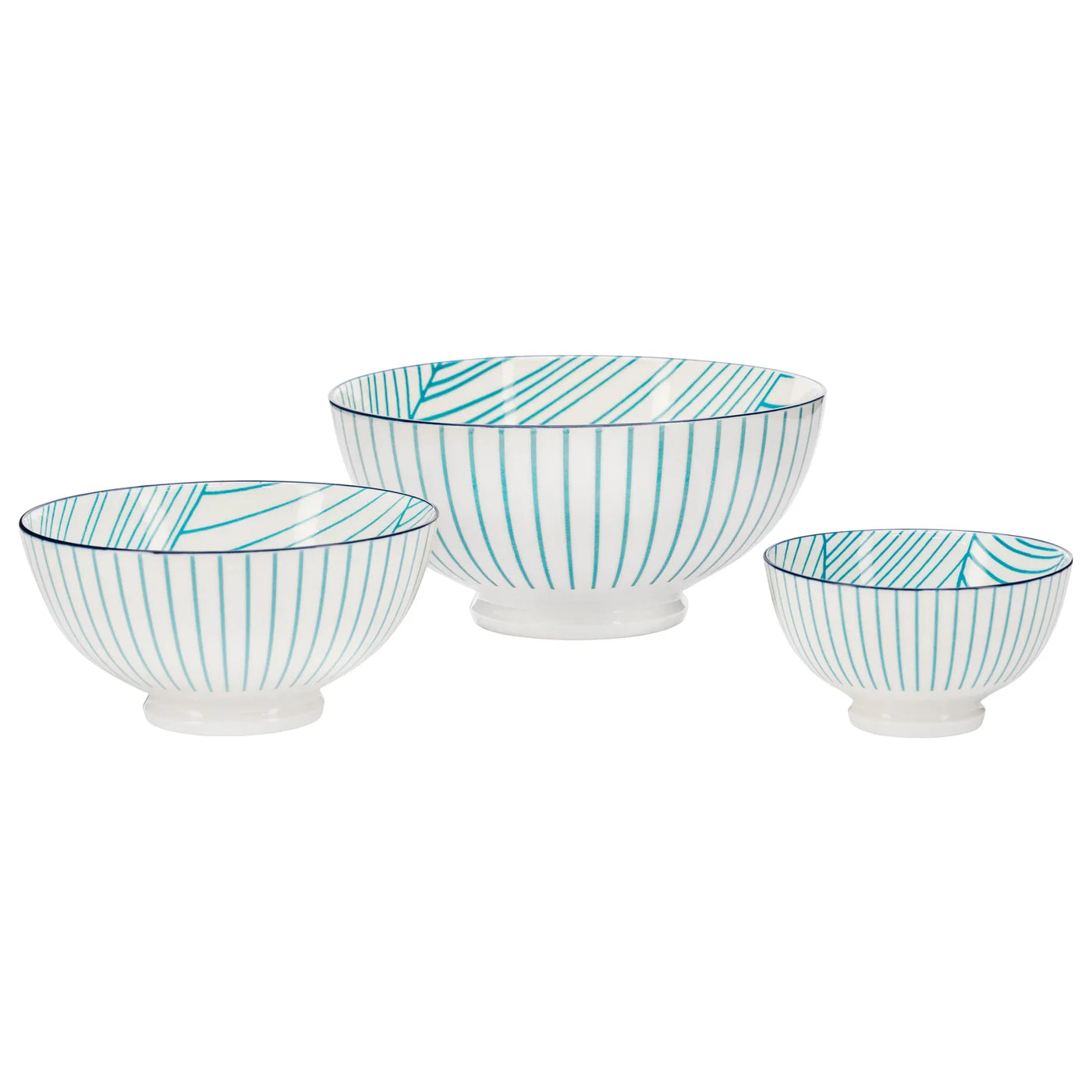 Kiri 4.5" Bowl Teal Linear Leaf