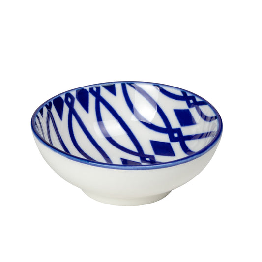 Kiri 3" Sauce Dish Blue Lattice