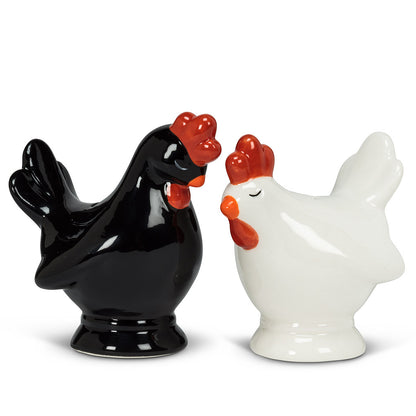 Black & White Chicken Salt & Pepper Shakers