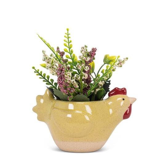 Small Yellow Chicken Planter