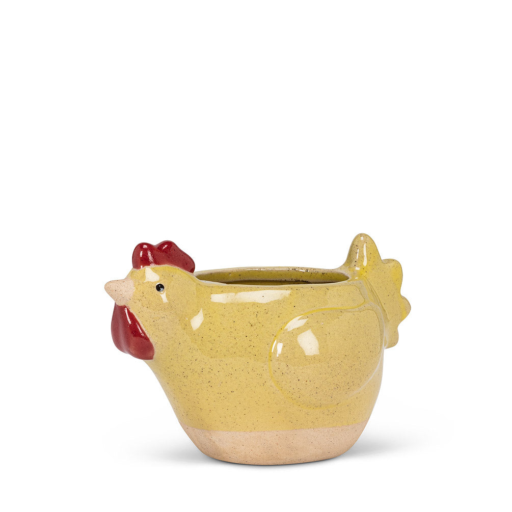 Small Yellow Chicken Planter