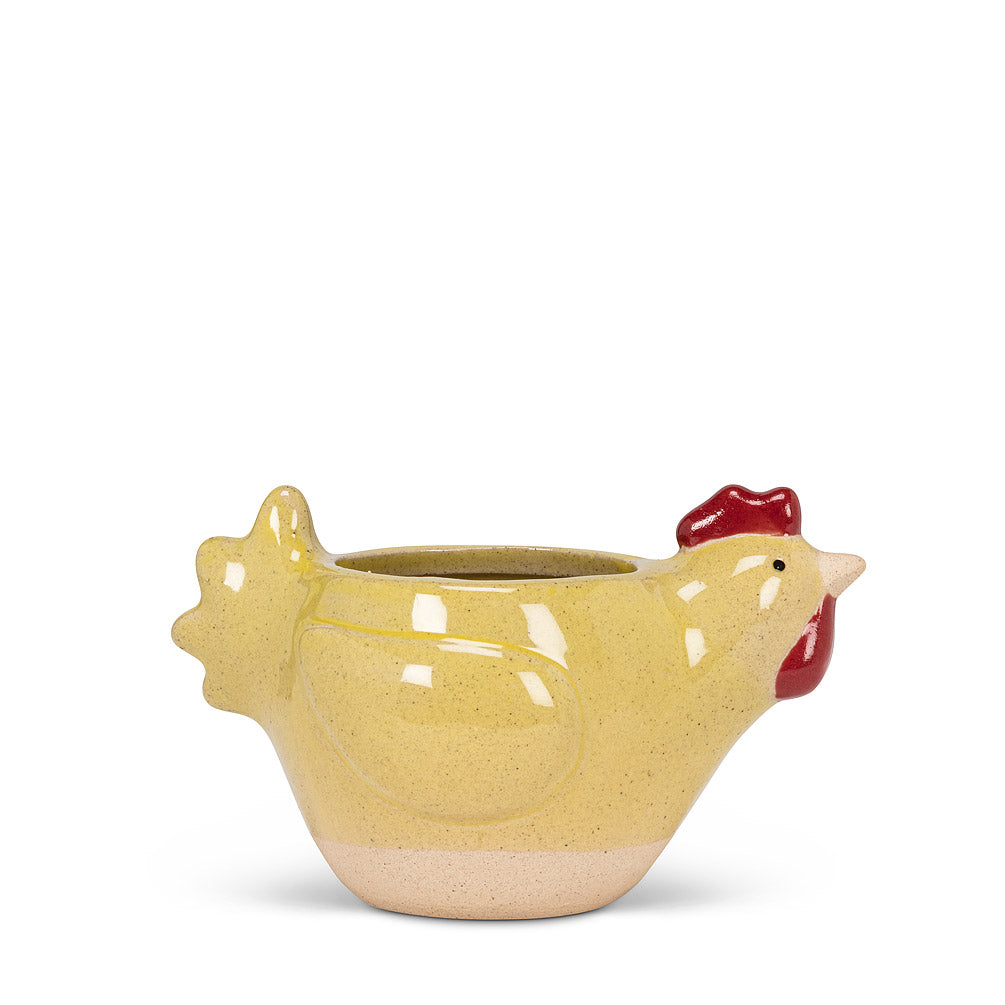 Small Yellow Chicken Planter