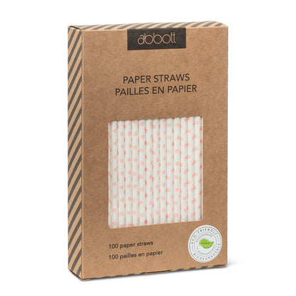 White Straws with Pink Dots
