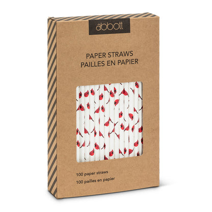 Cardinal Print Straws