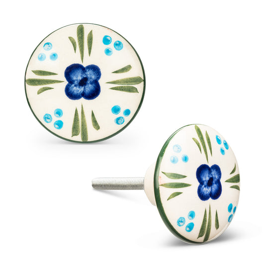 Flower Knob Blue