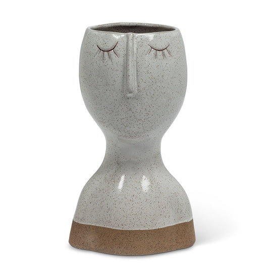 Small Eyes Closed Face Base Vase 5.5"H