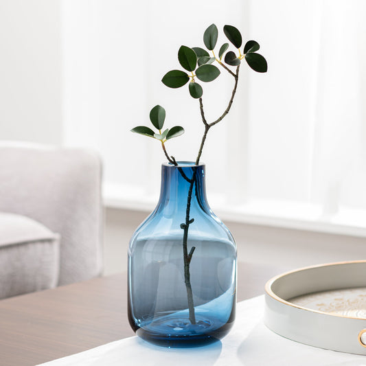 Beau Mini Bottle Glass Vase Blue