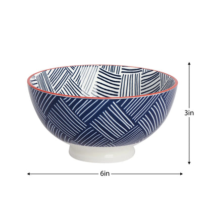 Kiri 6" Medium Bowl Blue Hatch Weave