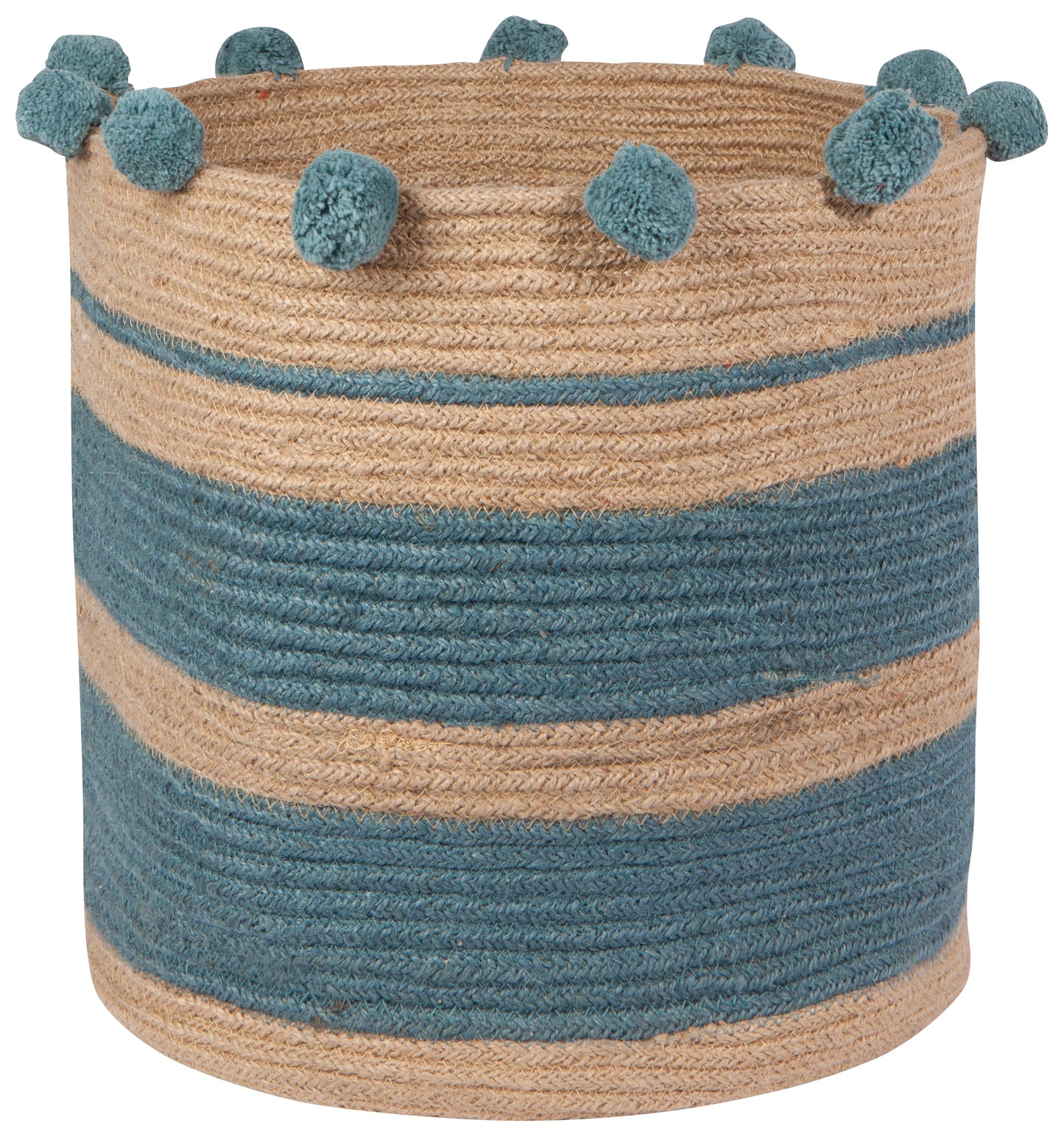 Basket Jute Large stripe Lagoon
