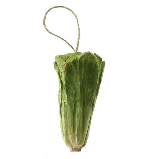 Carved Wood Romaine Lettuce Ornament