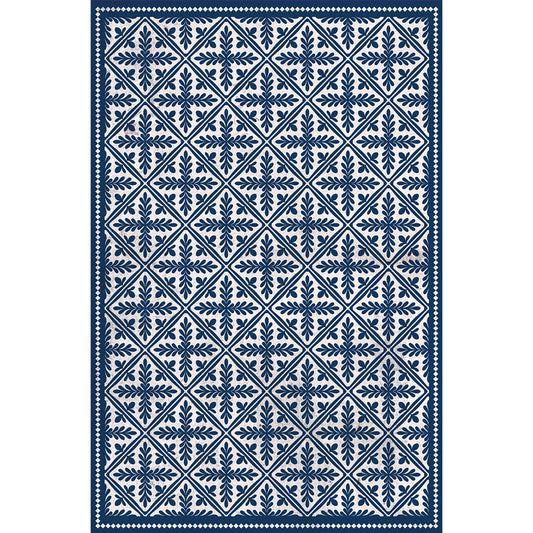 Tropical Island Cyclades Blue & White Vinyl Floor Mat
