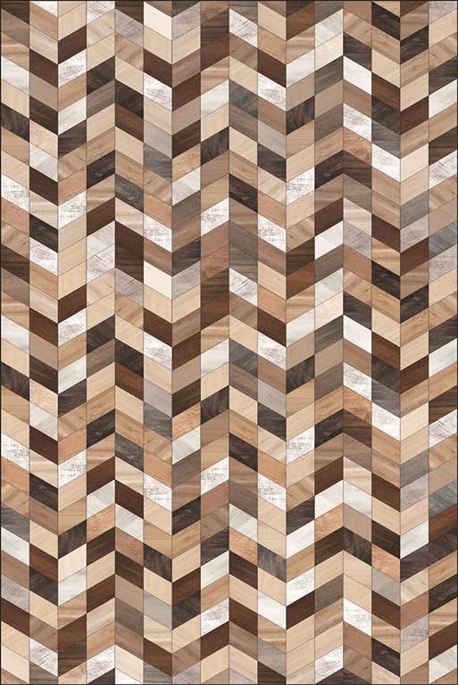 Marquetry Chevron Tile Vinyl Floor Mat