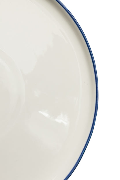 Classic White With Blue Rim Breakfast Plate