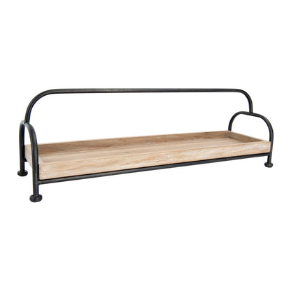 Wood Tray With Metal Stand 24-1/4"L