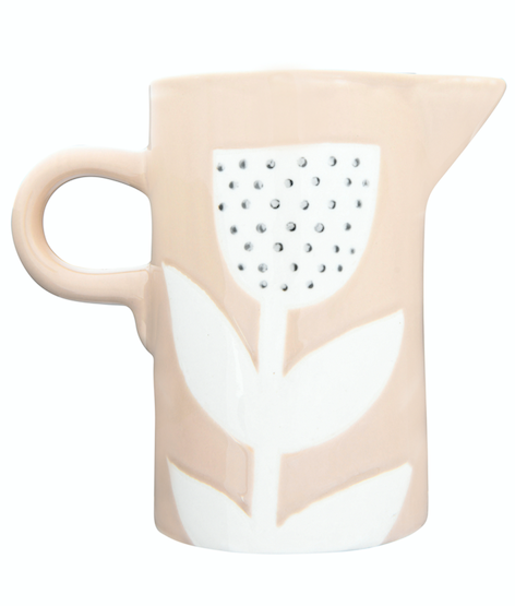 Floral Pink Hand-Painted Pitcher