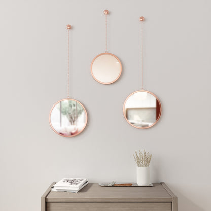 Dima Round Copper Mirror - Set of 3
