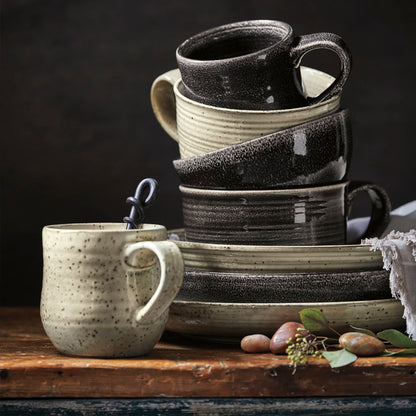 Reactive Glaze Soup Mug Black
