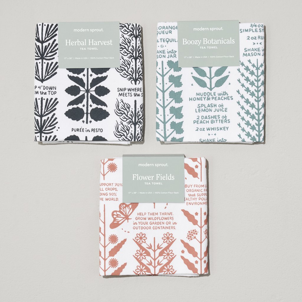 Flowers Fields Tea Towel