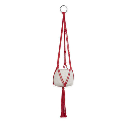 Macrame & Ceramic Planter Red