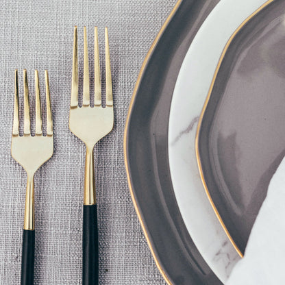 Black & Gold Flatware Set