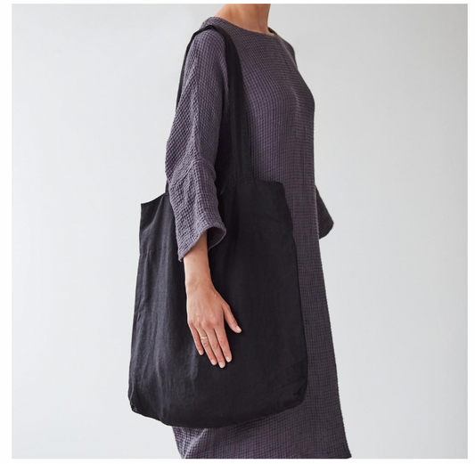 Black Linen Bag
