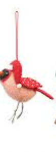 F46 - Wool Felt Bird W/Hat Ornament