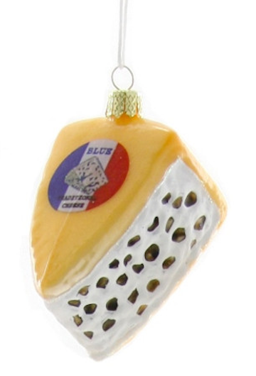 3 Assorted Cheeses Glass Ornament