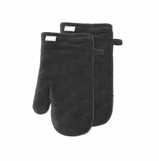 Luxury Velvet Oven Mitts Set of 2 Charcoal