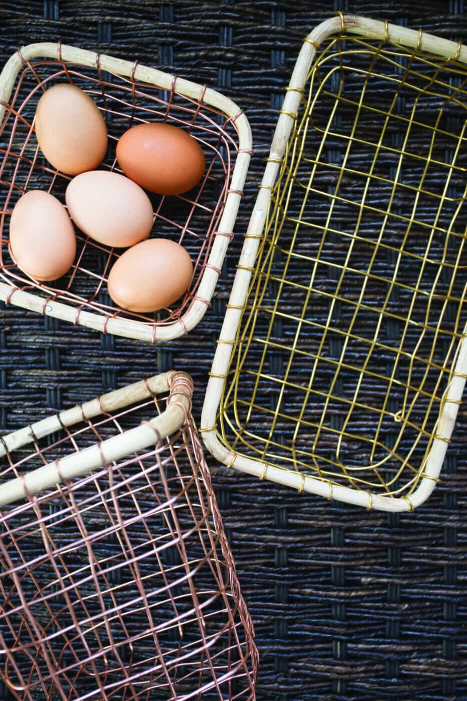 Gold Rectangle Wire Basket