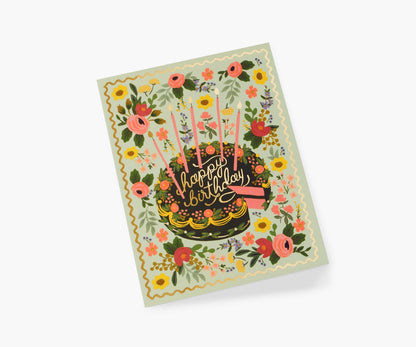 Floral Cake Birthday Card