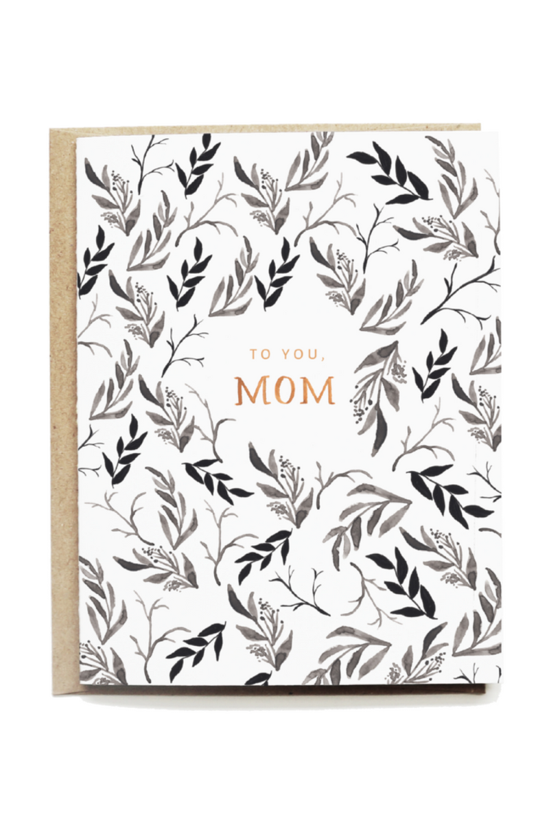 Black Floral Mom Card