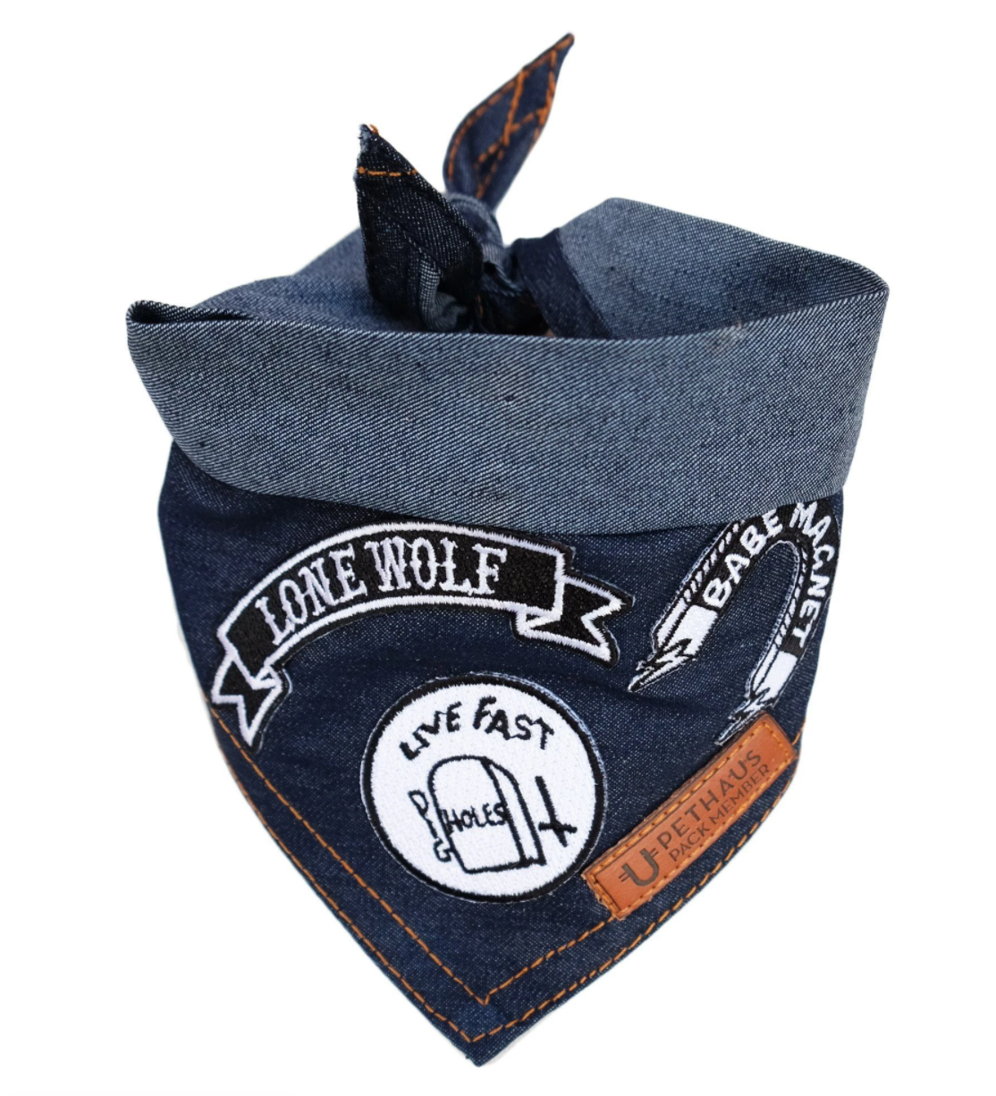 Lone Wolf Denim Bandana Small Medium